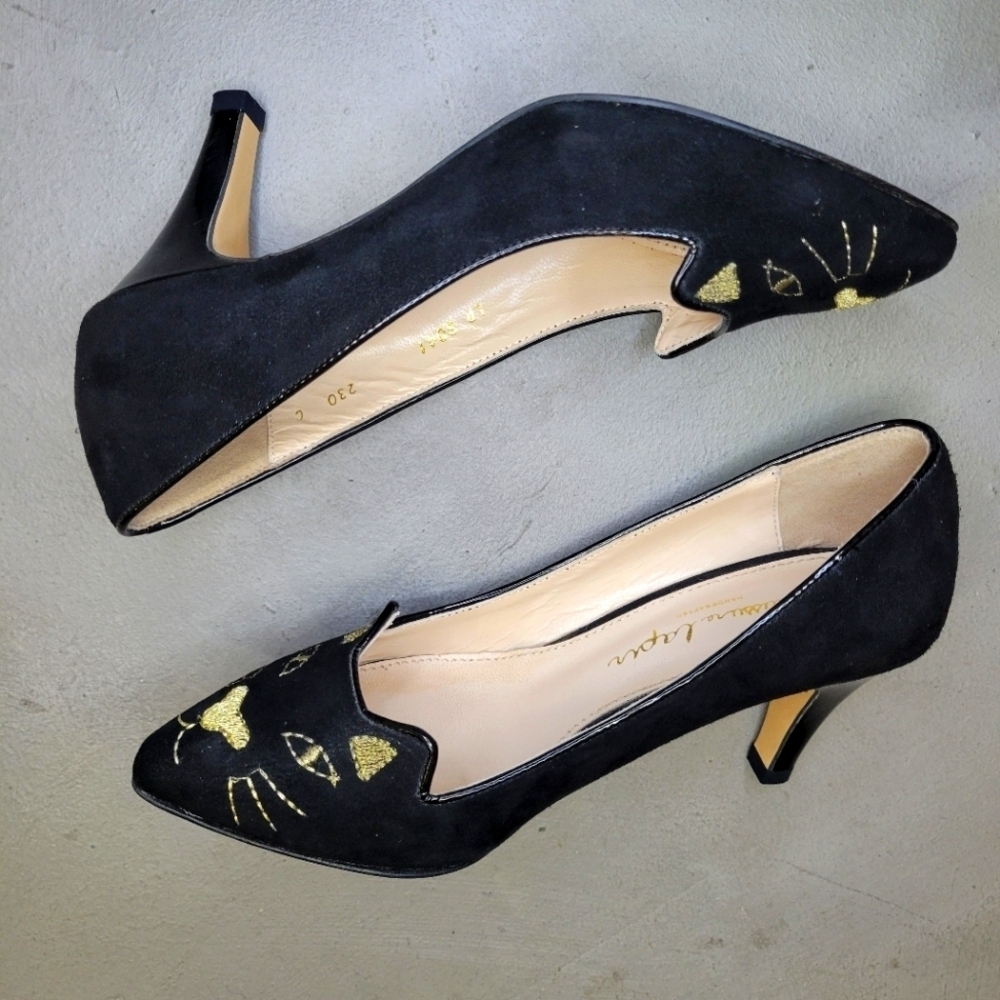 [BNIB] Chaussure Lapin Handcrafted Cat Embroidered Heels from Korea US 6 - Picture 6 of 13